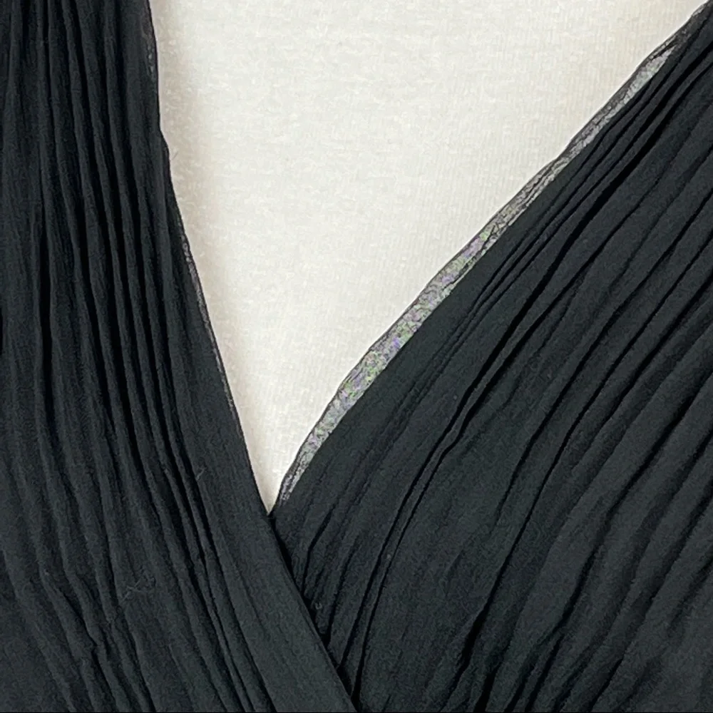 BCBGMaxAzria Black 100% Silk Bubble Skirt Cocktail Dress w/  Beaded Waist Sz 6 - Picture 11 of 17